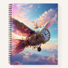 Notebook mit fantastischem Flügel- und Uhrendesign Notizbuch