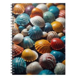 Notebook mit farbenfrohen Seashell-Design Notizblock