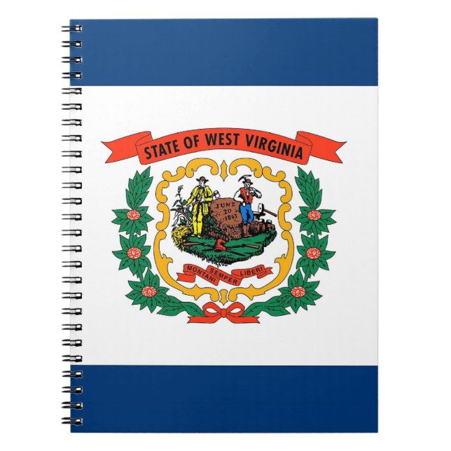 Notebook mit Flag West Virginia Staat Notizblock (Vorderseite)