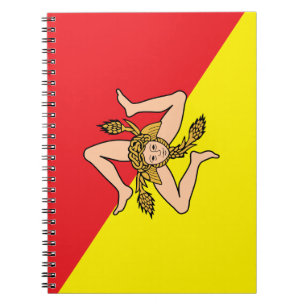 Notebook mit Flagge in Sizilien, Italien Notizblock