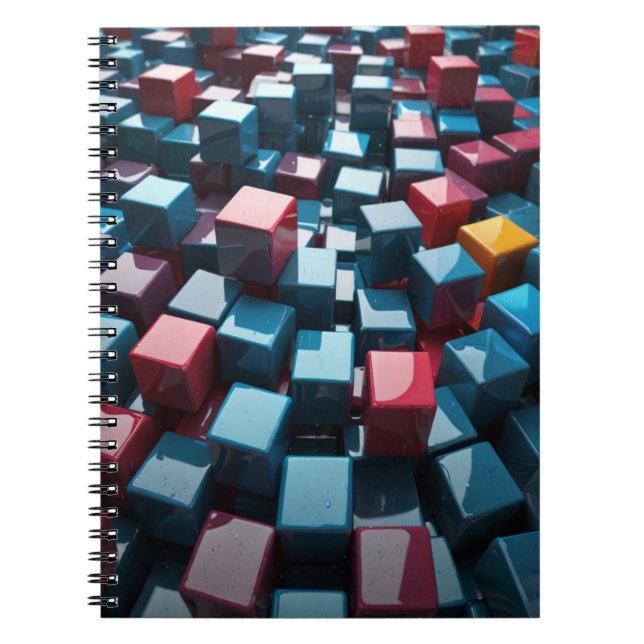 Notebook mit geometrischen 3D-Cubes Notizblock (Vorderseite)