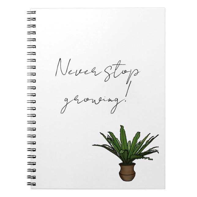 Notebook mit gepunkteter Pflanze "Stoppt nie zu wa Notizblock (Vorderseite)