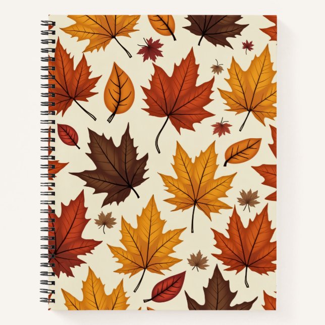 Notebook mit Herbstblättermuster Notizbuch (Vorderseite)