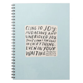 Notebook mit "Klammern an Freude" Notizblock