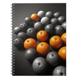 Notebook mit lebhaftem Orange- und Gray-Muster Notizblock