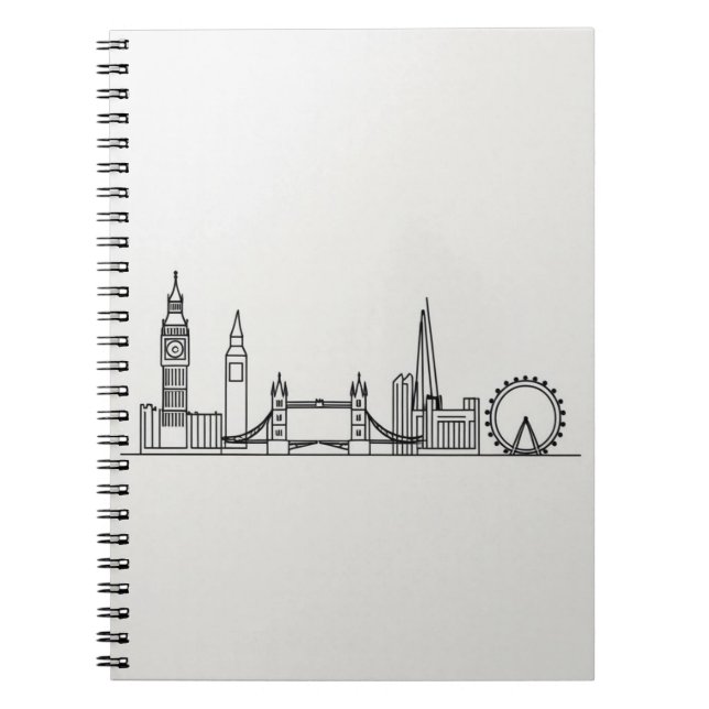 Notebook mit London Skyline - Minimalistisches Des Notizblock (Vorderseite)
