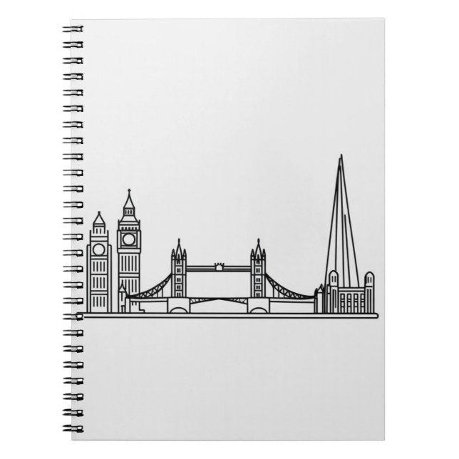 Notebook mit Londoner Sehenswürdigkeit Sketch - Cl Notizblock (Vorderseite)
