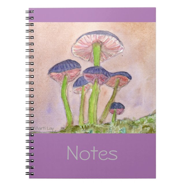 Notebook mit magisch pastellfarbenen Pilzen Notizblock (Vorderseite)