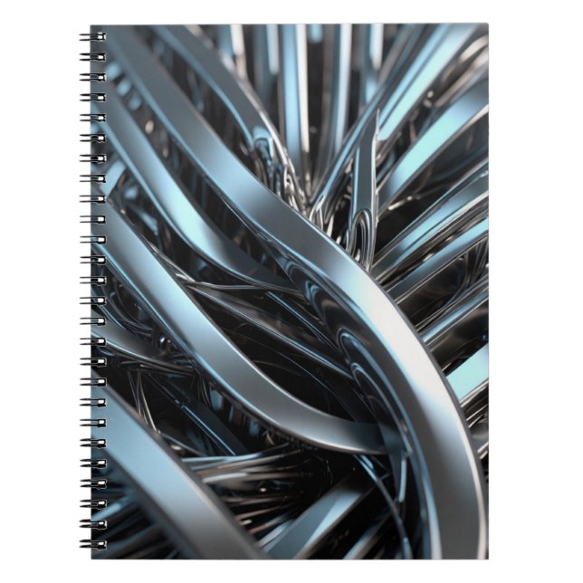 Notebook mit Metallic Abstract Design - Sleek und Notizblock (Vorderseite)