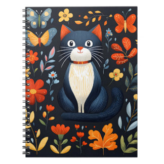 Notebook mit niedlicher Katzenabdeckung Notizblock