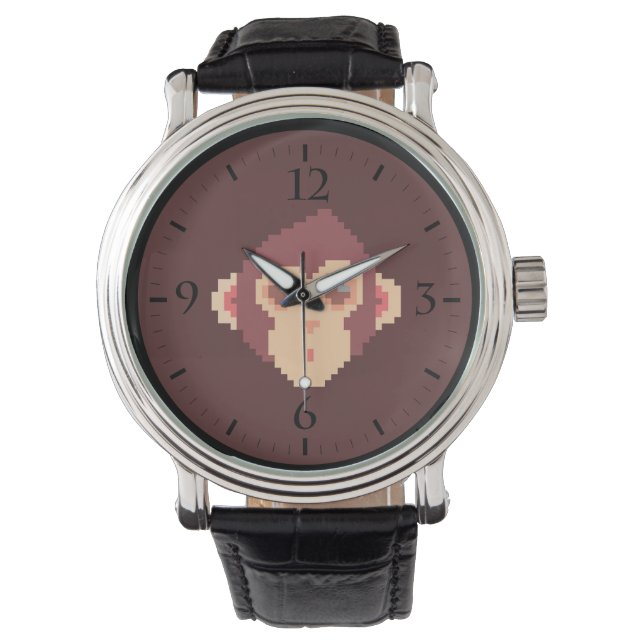 Notebook mit niedlicher pixeliger Oberfläche Armbanduhr (Vorderseite)