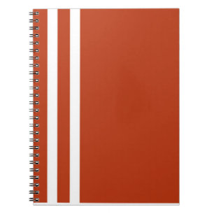 Notebook mit orangefarbenen und weißen Streifen Notizblock