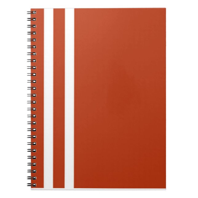 Notebook mit orangefarbenen und weißen Streifen Notizblock (Vorderseite)