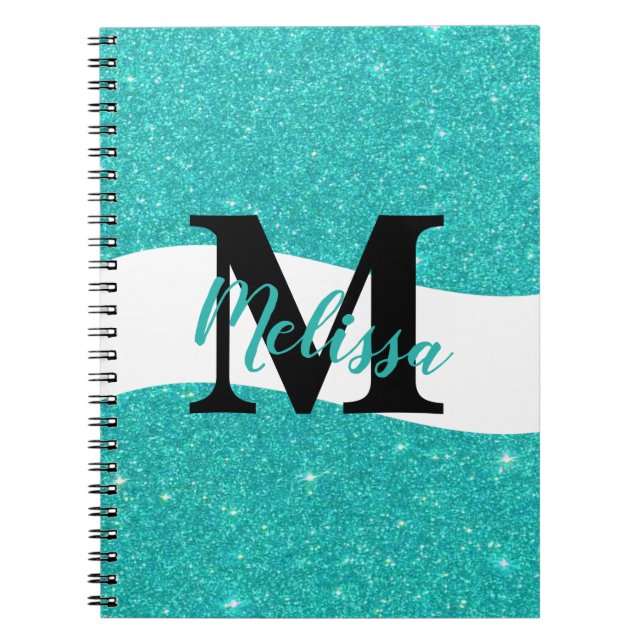 Notebook mit personalisiertem Glitzer Notizblock (Vorderseite)
