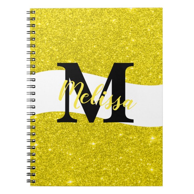 Notebook mit personalisiertem Glitzer Notizblock (Vorderseite)