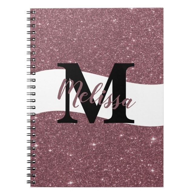 Notebook mit personalisiertem Glitzer Notizblock (Vorderseite)