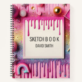 Notebook mit personalisierten Glitzer-Tropfen Notizbuch