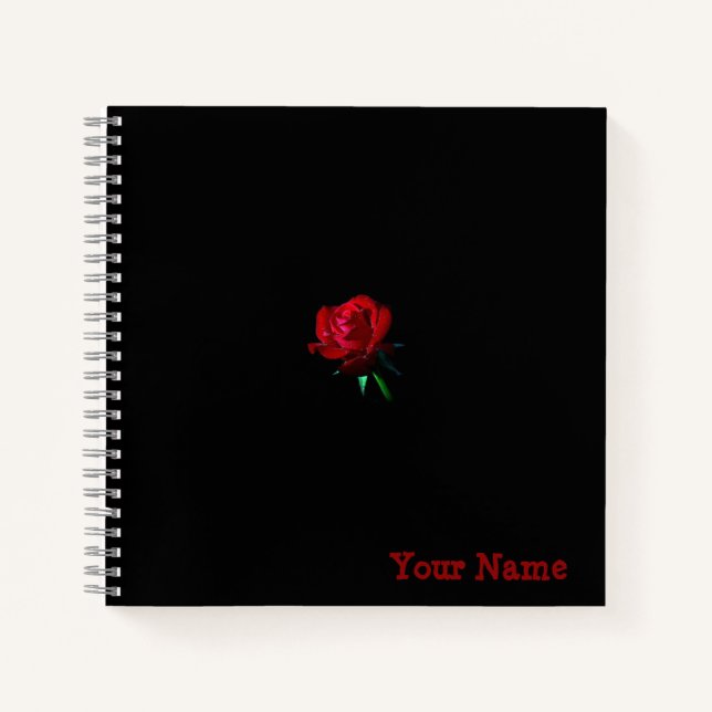 Notebook mit personalisierter Rose Notizbuch (Vorderseite)