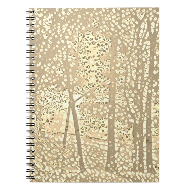 Notebook mit Pointillistischen Bäumen Notizblock (Vorderseite)