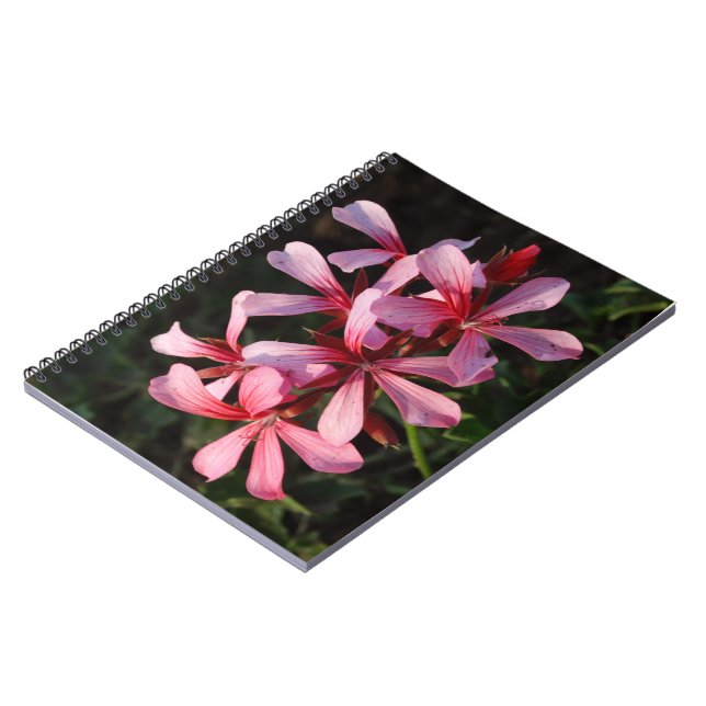 Notebook mit rosa Blume (80 Seiten B&W) Notizblock (Linke Seite)