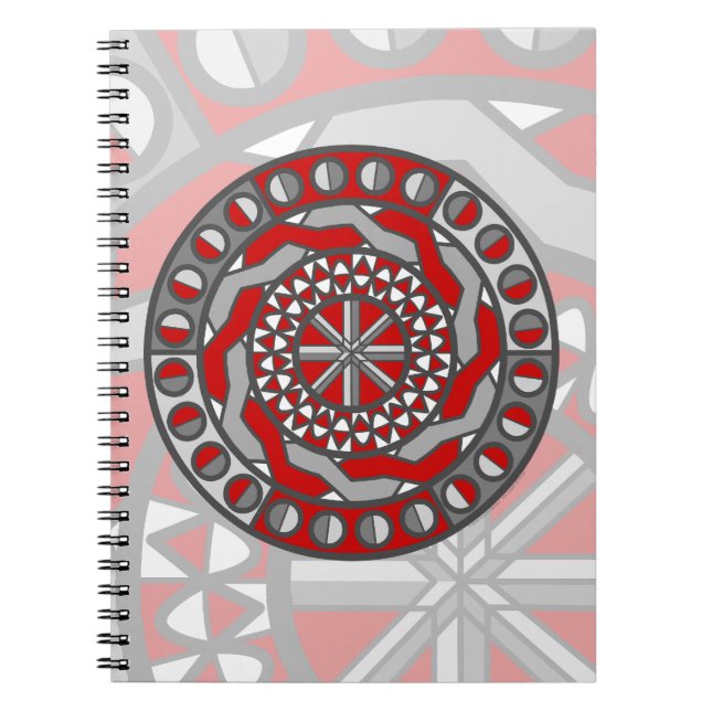 Notebook mit roter Maschine Notizblock (Vorderseite)