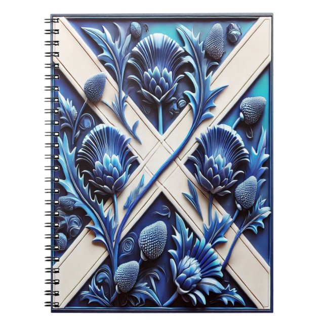 Notebook mit schottischem Thistles Modern Design Notizblock (Vorderseite)