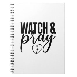 Notebook mit schwarzer und weißer Uhr & Pray-Spira Notizblock