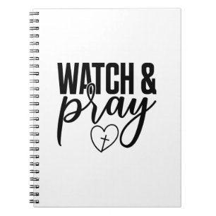 Notebook mit schwarzer und weißer Uhr & Pray-Spira Notizblock
