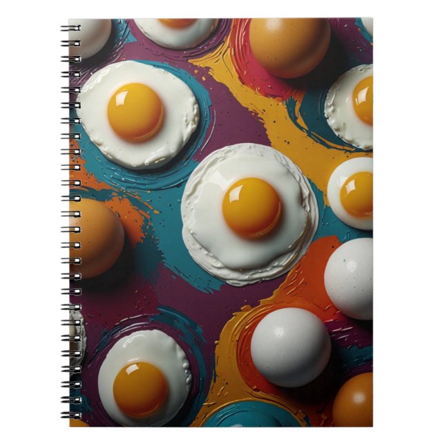 Notebook mit spielerischem Ei-Design - Farbenfrohe Notizblock (Vorderseite)