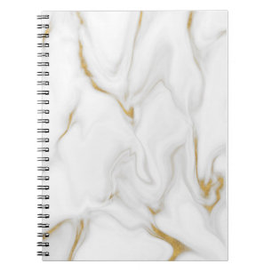Notebook mit weißem und goldenem Marmor Notizblock