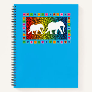 Notebook mit weißen Elefanten Notizbuch