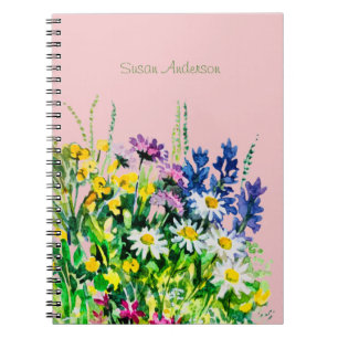 Notebook mit Wild Summer Blume Notizblock