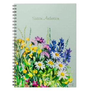Notebook mit Wild Summer Blume Notizblock