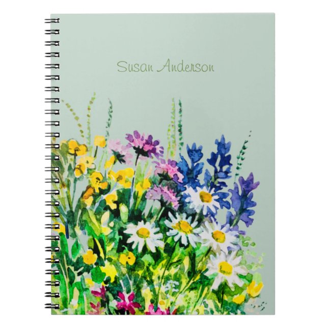 Notebook mit Wild Summer Blume Notizblock (Vorderseite)