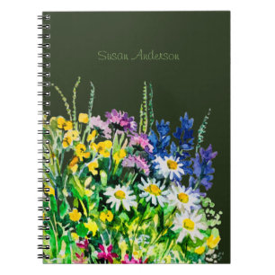Notebook mit Wild Summer Blume Notizblock