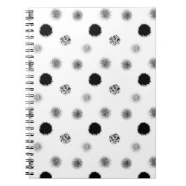 Notebook-Muster für Abstrakte Schwarzweißkreise Notizblock