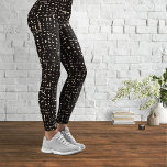 Notebook-Muster in Schwarz und Silber Leggings<br><div class="desc">Ein modernes,  im Stil der Boutique inspiriertes Hintergrundbild,  das vom klassischen Notizbuch des Ikons geprägt ist. Eine stilvolle Kombination aus schwarzem Hintergrund und sorgfältig gefertigten metallischen Partikeln. Ursprüngliches Design von Piotr Kowalczyk © Erster veröffentlicht: 22.01.2023.</div>