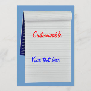 Notebook-Notizen anpassbar Einladung