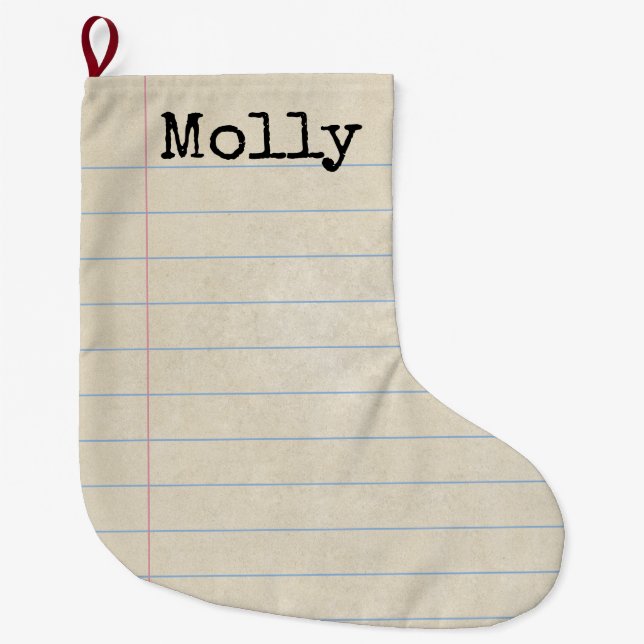 Notebook Paper Christmas Strumpf - Anpassen Sie es Großer Weihnachtsstrumpf (Vorderseite)