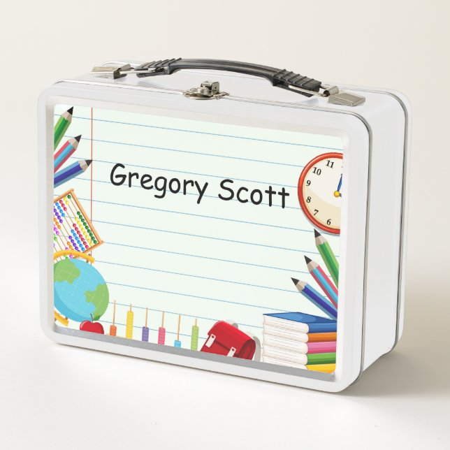 Notebook-Papier-Schule Angebot Thema Kinder Metall Brotdose (Vorderseite)