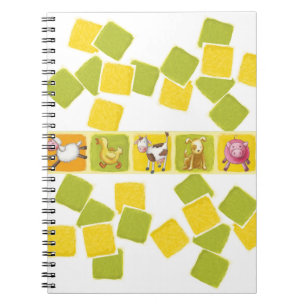 Notebook-PCs für grüne und gelbe Landtiere Notizblock