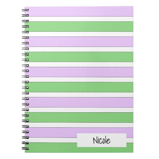 Notebook-PCs mit den Fotos Weiß, Lilac und Grüne S Notizblock (Vorderseite)
