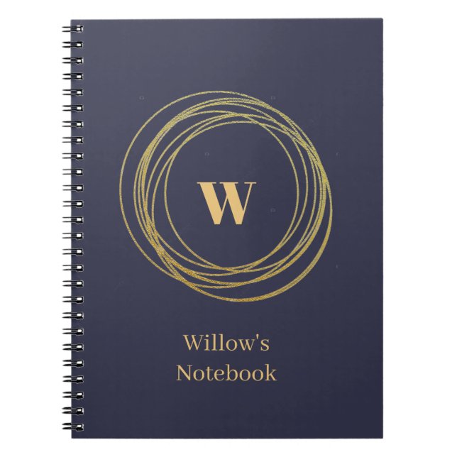Notebook personalisieren - Goldene Kreise Notizblock (Vorderseite)