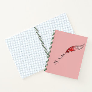 Notebook - Red Feather Pen Notizbuch