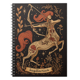 Notebook Sagittarius Celestial Zodiac Art Notizblock