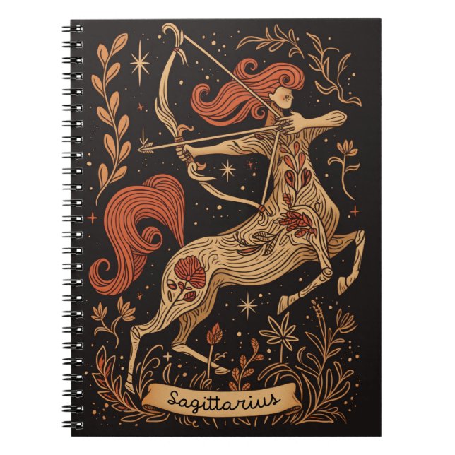 Notebook Sagittarius Celestial Zodiac Art Notizblock (Vorderseite)