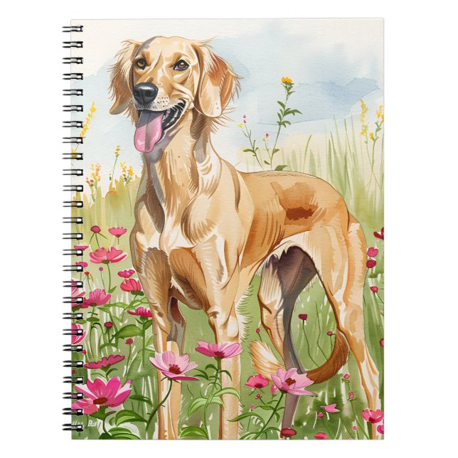 Notebook – Saluki Watercolor Dog Lover Journal Notizblock (Vorderseite)