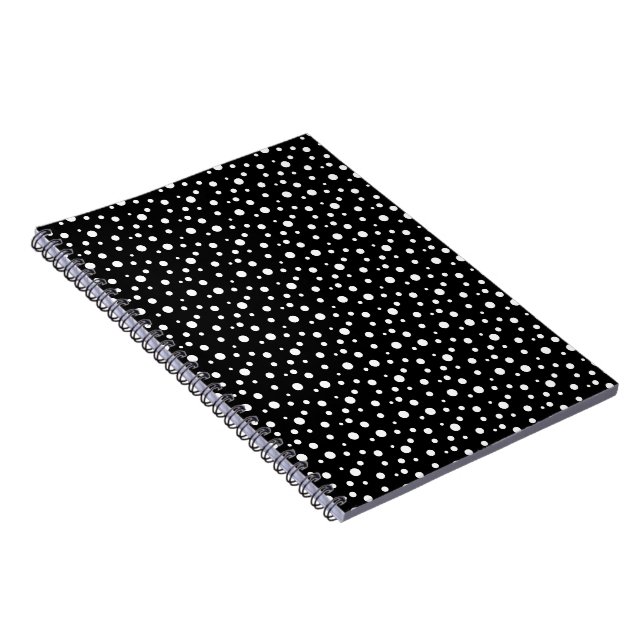 Notebook-Schwarz-Weiß-Polka-Punkte Notizblock (Rechte Seite)