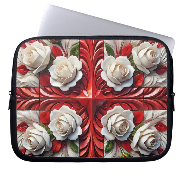 Notebook-Sieb mit englischer Rose Design Laptopschutzhülle (Vorderseite)