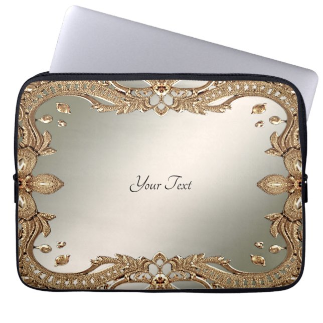 Notebook-Sleeve aus Verziertem Gold Laptopschutzhülle (Vorderseite)
